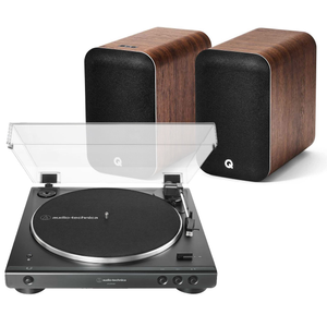 Audio-Technica Bluetooth LP60XBT Turntable + Q Acoustics M20 Walnut Speakers Package
