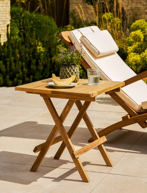 Calcot Square Folding Table 50cm X 50cm - Teak, Natural