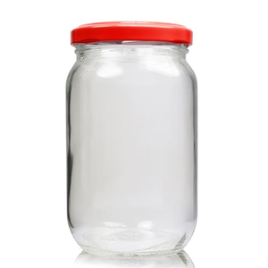 370ml Glass Food Jar & Twist Off Lid - Red