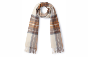The Ashby Lambswool Scarf in Cream Check