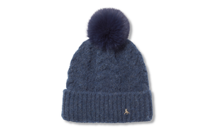 The Langham Pom Beanie in Airforce Blue