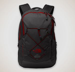 The North Face Groundwork Backpack - TNF Dark Grey Heather / Cardinal Red