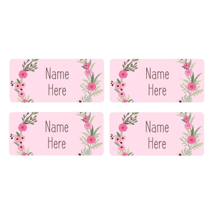 Flower Wreath Rectangle Name Labels