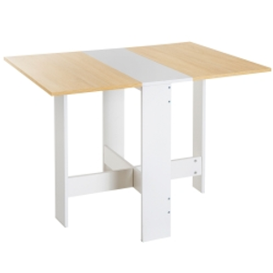 HOMCOM Mesa Plegable de Comedor Mesa Auxiliar de Cocina con Alas Abatibles Ahorra Espacio Diseño Moderno 103x76x73,5cm Madera
