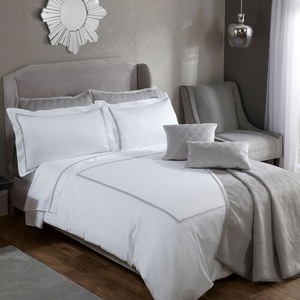 DOUBLE DUVET COVER Triple Stitch Silver 300tc