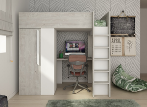 Trasman Oak & White Studio High Sleeper