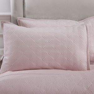 Quilted Hotel Velvet Pillowshams 50 x 75cm - Blush