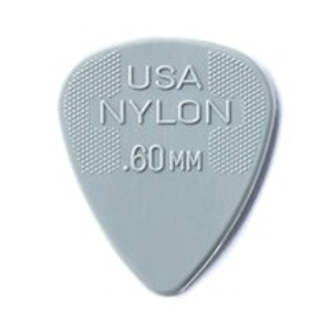 Dunlop 44P60 0.60mm Nylon Pick, Light Grey, Players Pack of 12