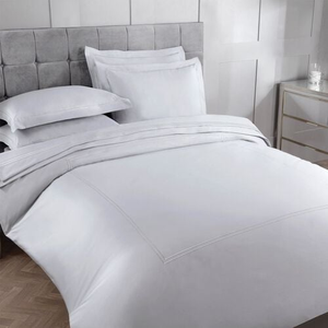 SUPER KING DUVET COVER Double Stitch Silver 500tc