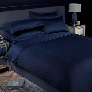 KING SIZE DUVET COVER Double Stitch Navy 500tc