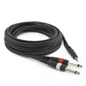 Stereo Minijack - Mono Jack (x2) Cable, 1m