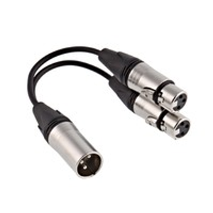 Essentials Dual XLR (F) - XLR (M) Splitter Cable, 15cm