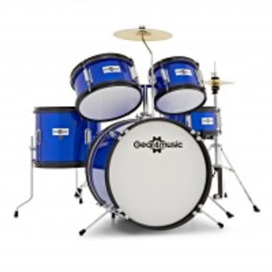 Junior 5 Piece Drum Kit by Gear4music, Blue