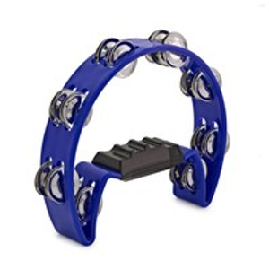 D-Shaped Tambourine by Gear4music Blue