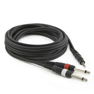 Stereo Minijack - Mono Jack (x2) Cable, 3m
