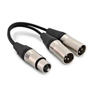 Essentials Dual XLR (M) - XLR (F) Splitter Cable, 15cm