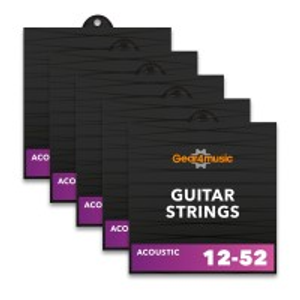 5 Pack of Acoustic Guitar Strings 80/20, Light