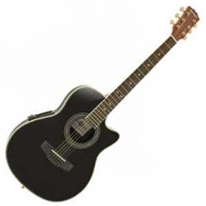 Roundback Electro Acoustic Guitar by Gear4music, Black - Nearly New