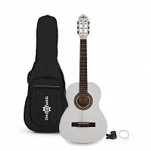 DISC 3/4 Classical Guitar Pack, White, by Gear4music