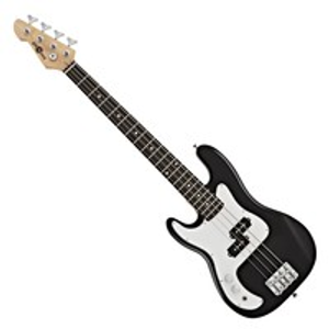 3/4 LA Left Handed Bass Guitar by Gear4music, Black