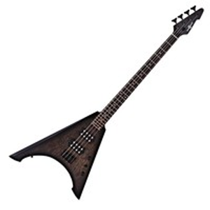 Harlem V Bass Guitar by Gear4music, Trans Black