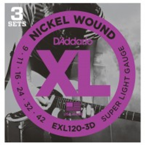 D'Addario EXL120 3D 9-42, 3 Pack