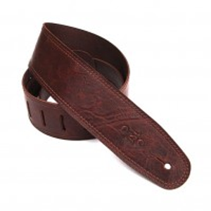 DSL GMD35 Distressed Leather 3.5" Guitar Strap Distressed, Aged Brown
