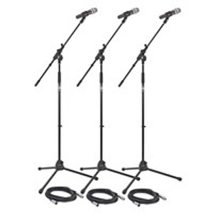 3 Piece Microphone Stage Pack by Gear4music