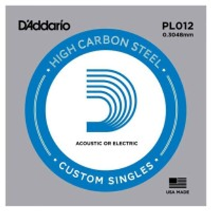 D'Addario PL012 Single Plain Steel .012