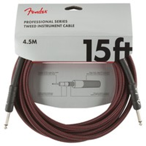 Fender Pro Series 4.5M/15ft Straight Instrument Cable, Red Tweed