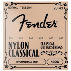 Fender 130 Classical Nylon Clear, Silver Ball End Strings, 28-43