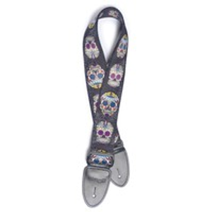 Stagg Terylene Guitar Strap, Mexican Skull