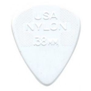 Dunlop 0.38mm Nylon Standard Pick, White, Players Pack of 12