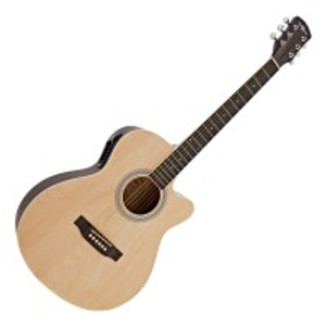 Single Cutaway Electro Acoustic Guitar by Gear4music, Natural