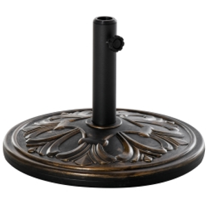 Outsunny 13kg Round Umbrella Base Outdoor Parasol Base Weight Stand Holder for Outdoor Garden Bronze Tone
