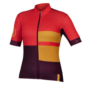 Women's FS260 Print S S Jersey Pomegranate Large