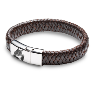 Mens Brown Leather AshesPhoto Bracelet
