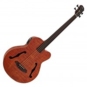 Aria FEB-F2M/FL Medium Scale Fretless Bass, Stained Brown