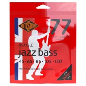 Rotosound RS775LD Jazz Bass 77 Flatwound 5-String Bass Strings, 45-130