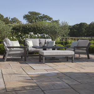 Maze - New York 2 Seat Aluminium Sofa Set with Rising Table - Dove Grey