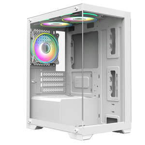 CIT Range MATX Case White with 6 Port Hub PWM & 3xARGB  Fans