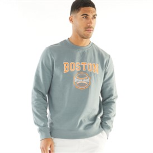 THREADBARE Mens Deeming Crew Neck Sweatshirt Goblin Blue