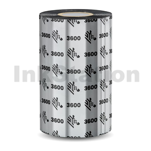 Genuine Zebra 3600 110mm x 450m Wax/Resin Ribbon Roll