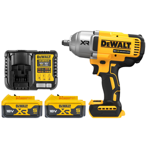 DeWalt DCF900 18V XR Cordless Brushless 1/2" High Torque Impact Wrench with 2 x 5Ah Batteries & Charger