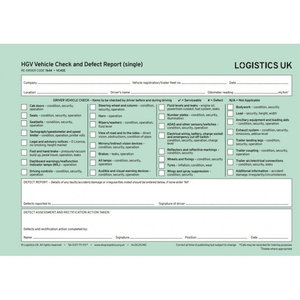 VC40E - Goods Vehicle Defect Report Pad (Single)
