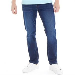 Kangaroo Poo Mens Stretch Straight Fit Jeans Dark Wash