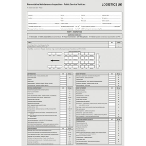 PSV60 - Preventative Maintenance Inspection - Public Service Vehicles