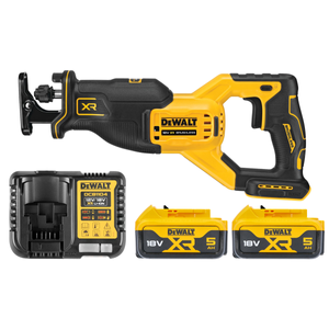 DeWalt DCS382 18V XR Cordless Brushless Reciprocating Saw With 2 x 5.0Ah Batteries & Charger