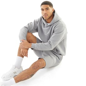 Avant Garde Mens Microscopique Hoodie And Shorts Set Steel