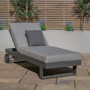 Maze - Vancouver / New York Aluminium Sunlounger - Dove Grey